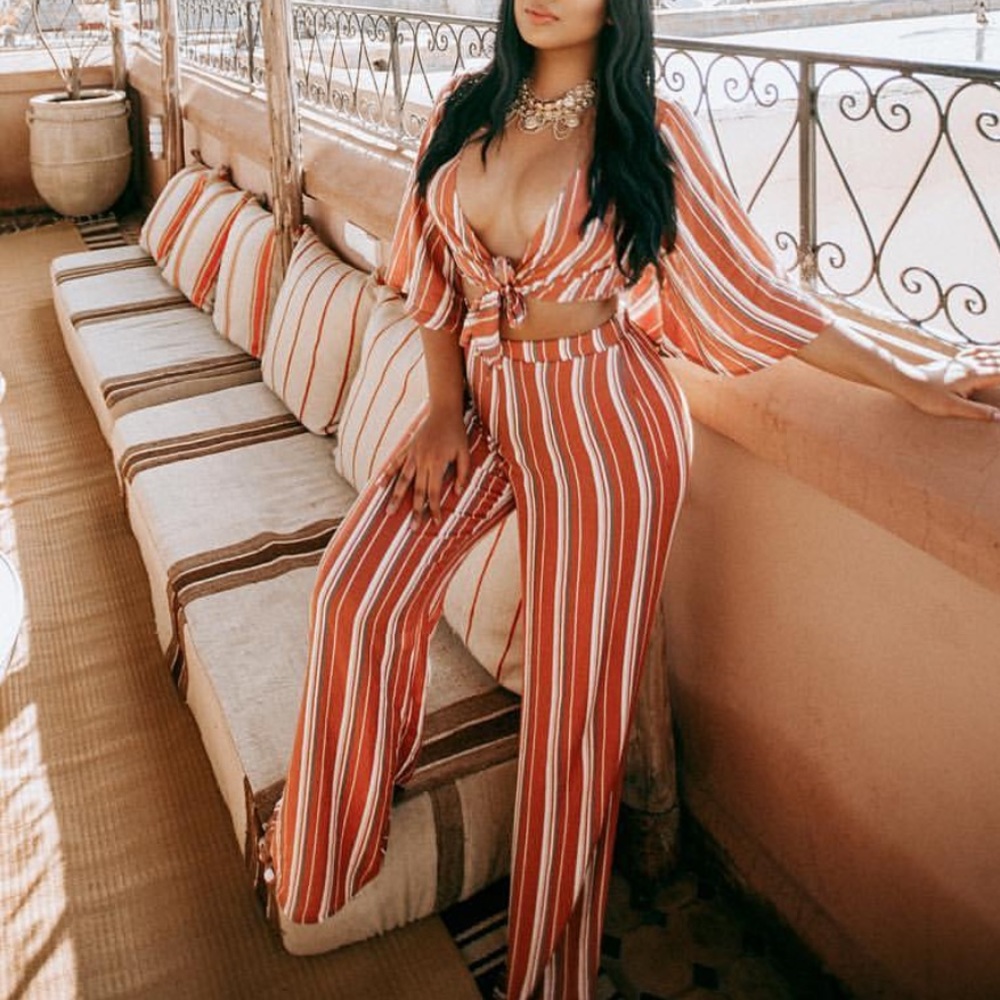 Windsor Salmon Striped Set